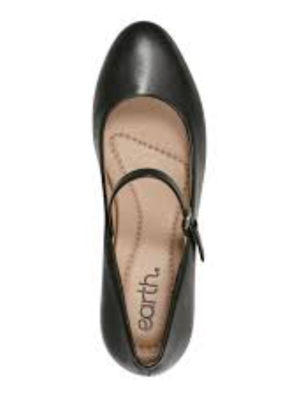 BLACK LEATHER EARTH MARYJANE SHOES 9.5 WIDE NEW